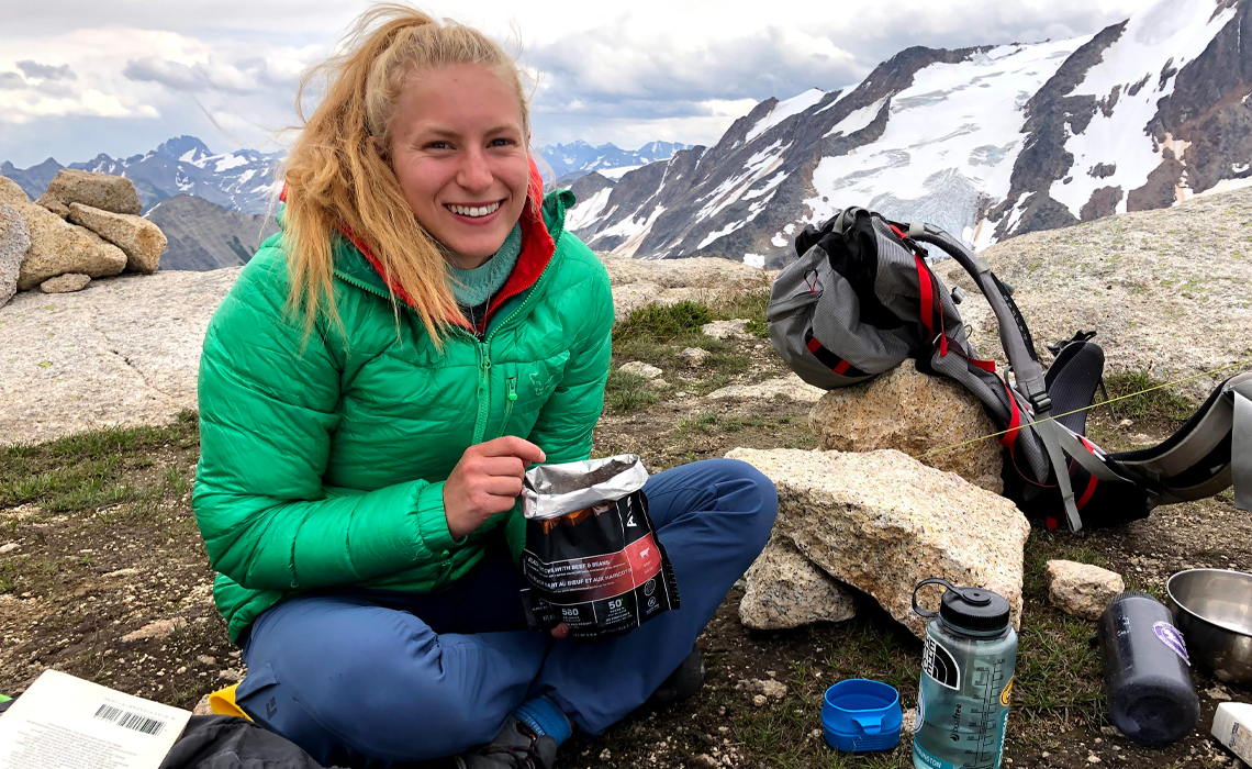 Jenna Sherrington enjoying a moment of relaxation outdoors.