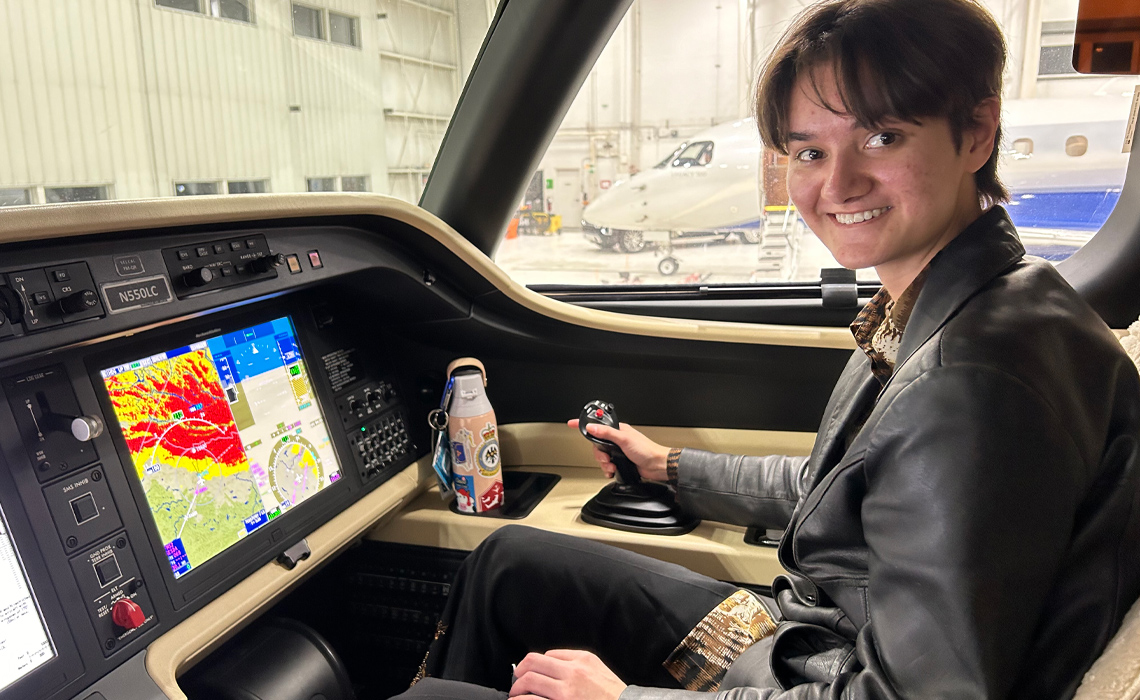 Kayla Evenson, a second-year aviation student at MRU.