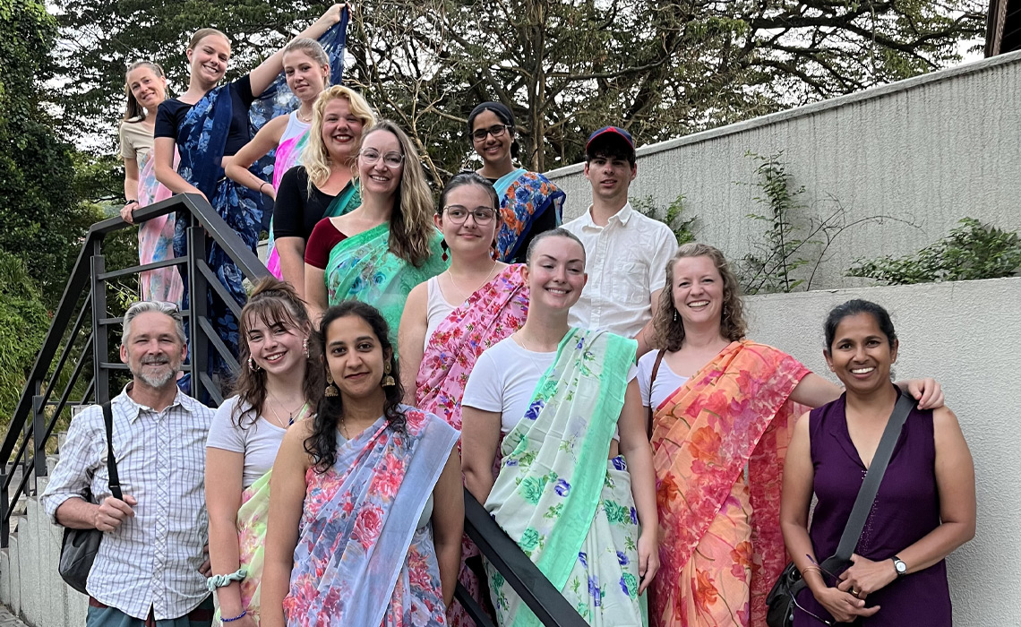 Dr. Samanti Kulatilake with students and faculty during a field school.