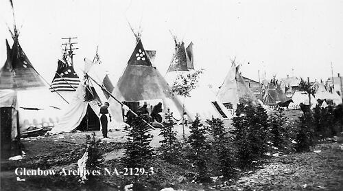 First Nations tipis at Calgary Exhibition and Stampede, Victoria Park, Calgary, Alberta.