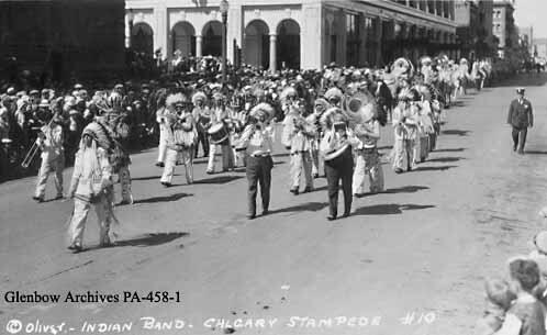First Nations band, Calgary Exhibition and Stampede parade, Calgary, Alberta.