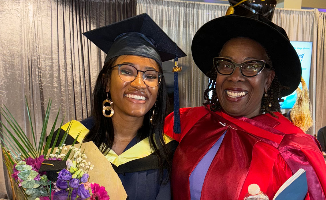 Shanice Grandison has a Social Work Diploma and graduated in June with a Bachelor of Social Work.