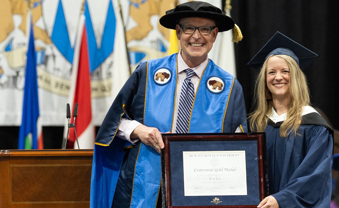 Zoë Say (Bachelor of Arts — Psychology (Honours)) was selected as the 2025 Centennial Gold Medal Recipient for the Faculty of Arts.