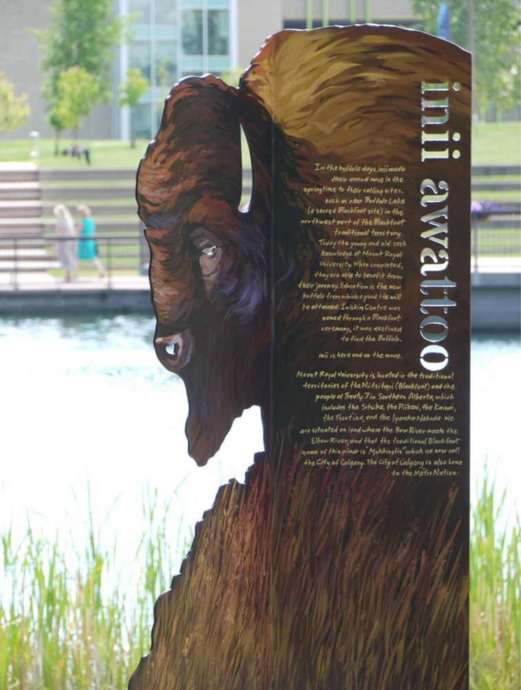 The metal stand of the inii awattoo installation.