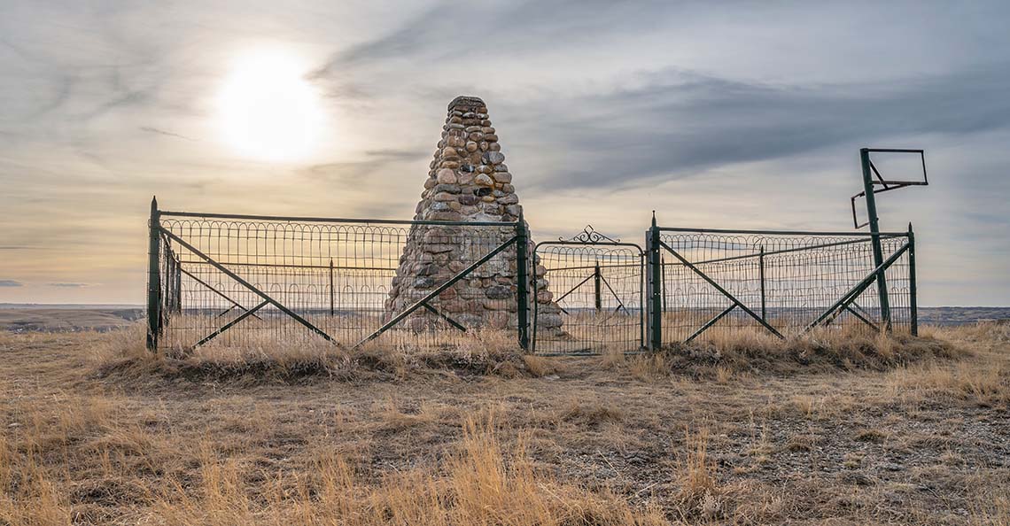 Treaty 7 Monument at Blackfoot Crossing.