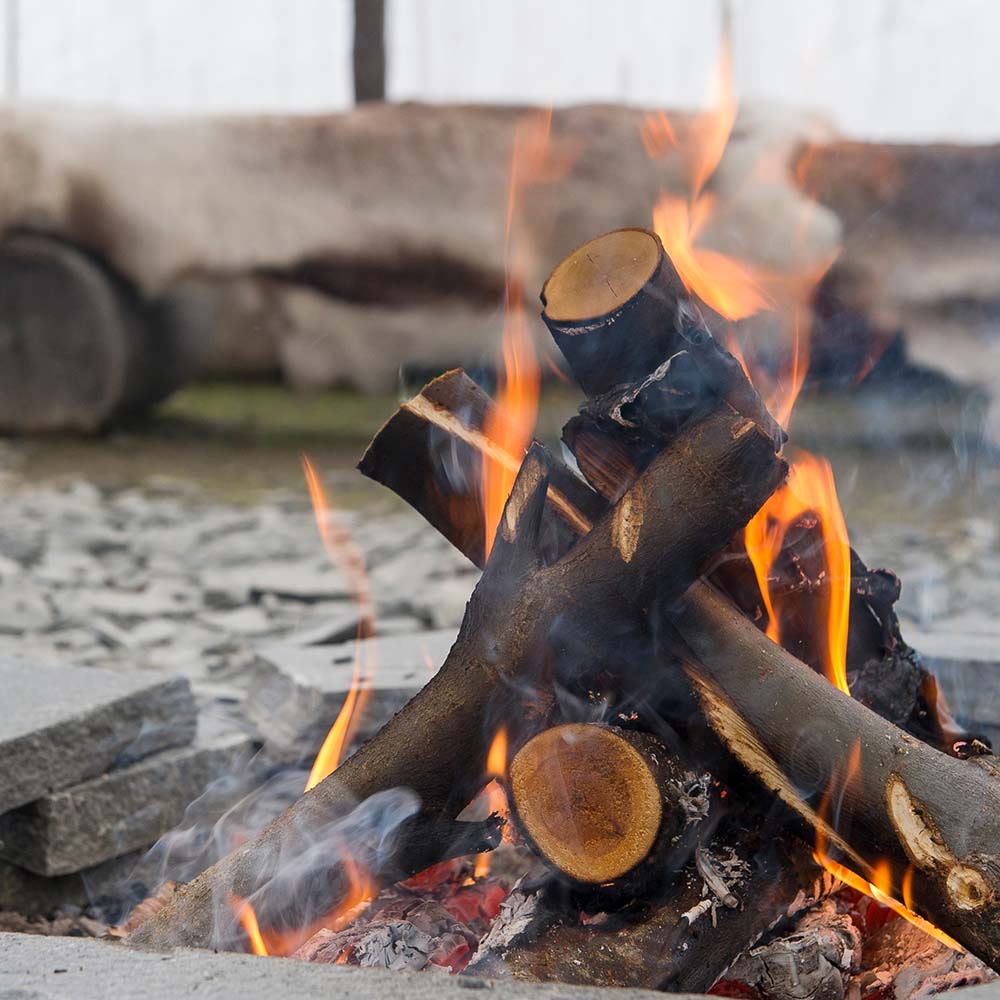 A mostly burned down fire.