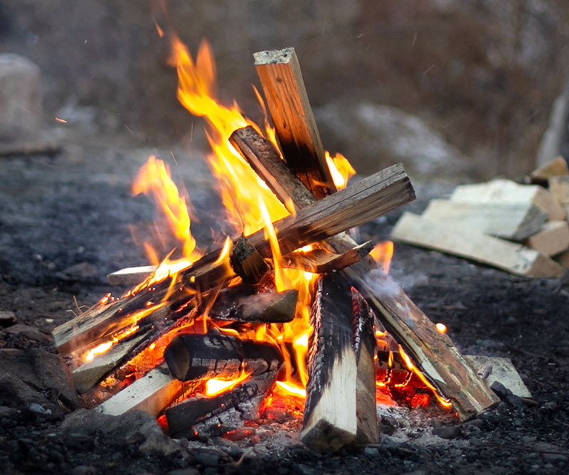 A lodge shaped fire.