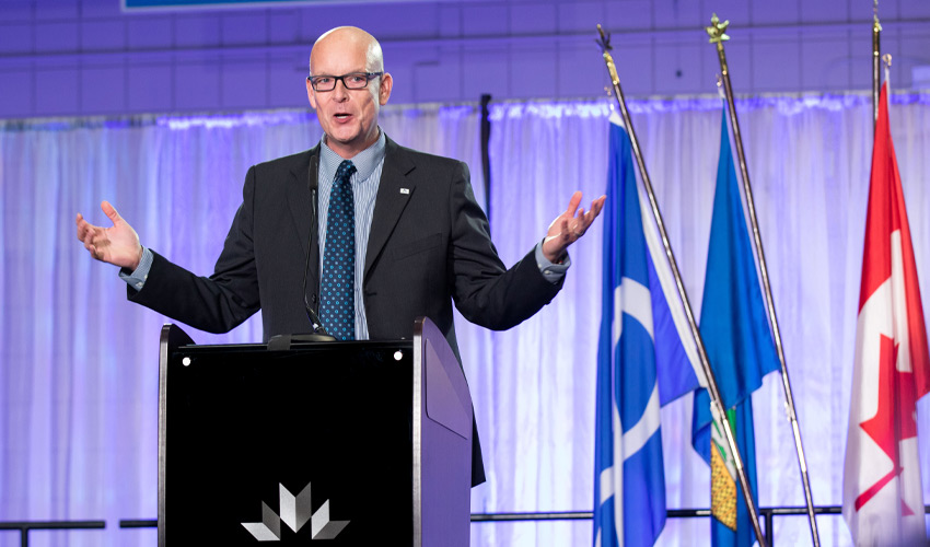 Tim Rahilly welcoming Mount Royal students