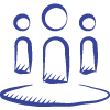 Icon of a group of a people in a sketchy style