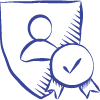 Icon of a official seal in a sketchy style