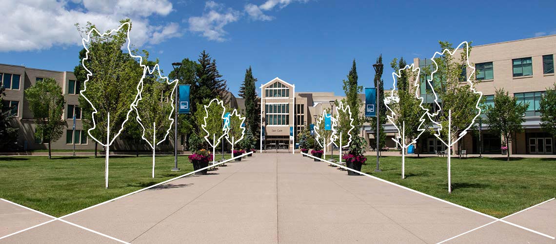 Photo of the exterior of East Gate at Mount Royal University
