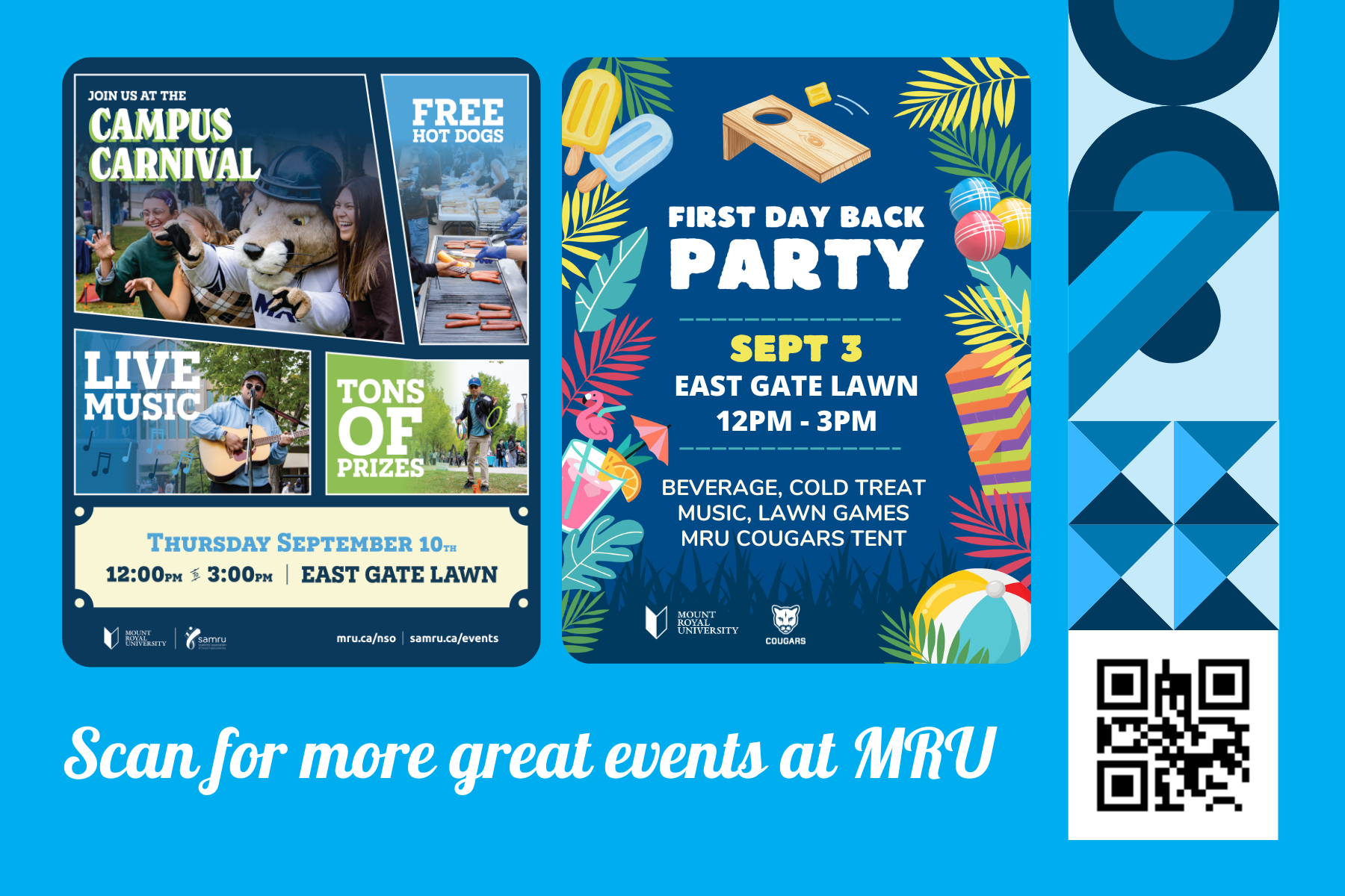 WOW Postcard with two events on it.