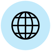 icon on globe