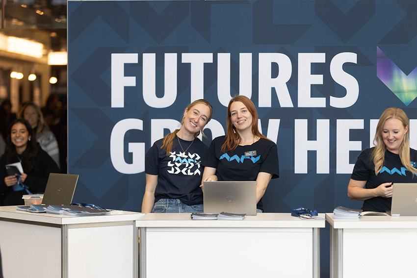Mount Royal representatives at a Welcome Booth.