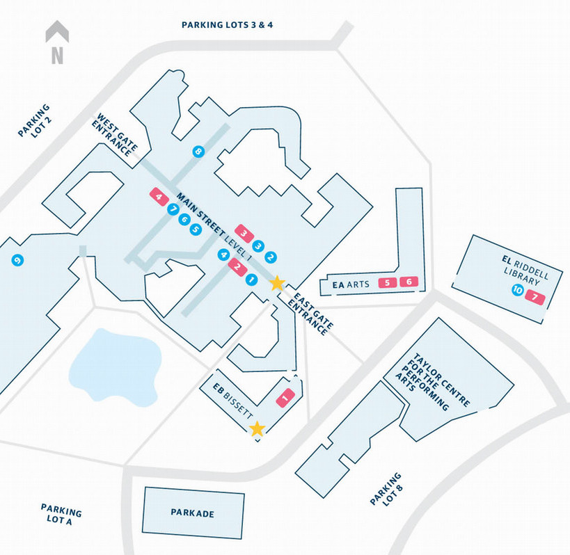 Open House map showing locations of program and student services booth locations