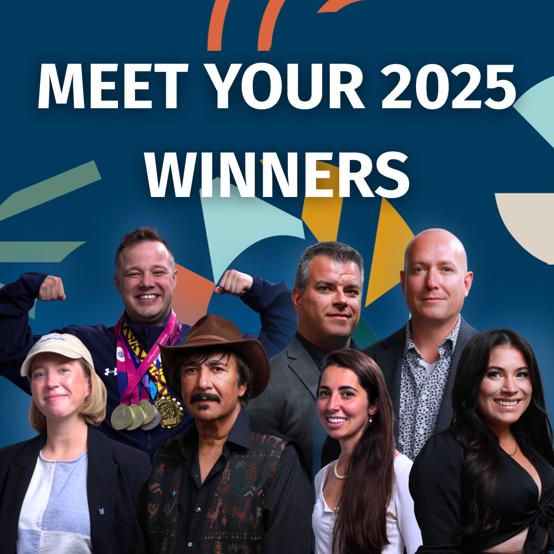 Photo of the Outstanding Alumni event with the words 'Meet the 2024 OOA Recipients'