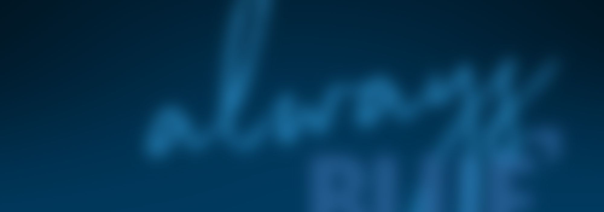 The Always Blue Podcast logo on a blue background.