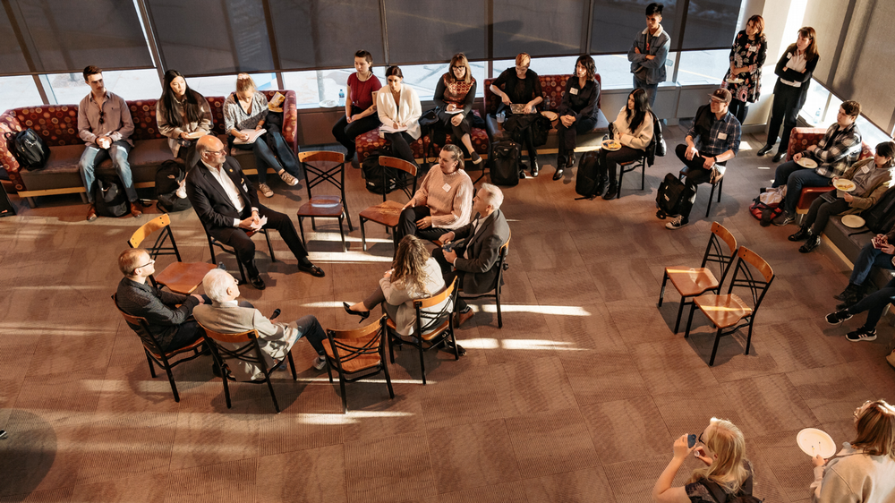 A roundtable event held in the Bissett School of Business.