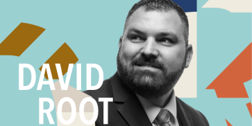 David Root and a variety of coloured shapes.