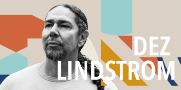 Dez Lindstrom and a variety of coloured shapes.