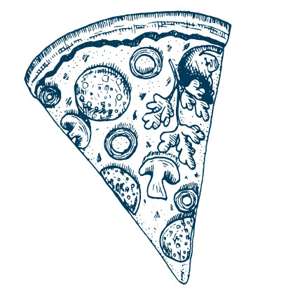 Sketch of a slice of pizza.