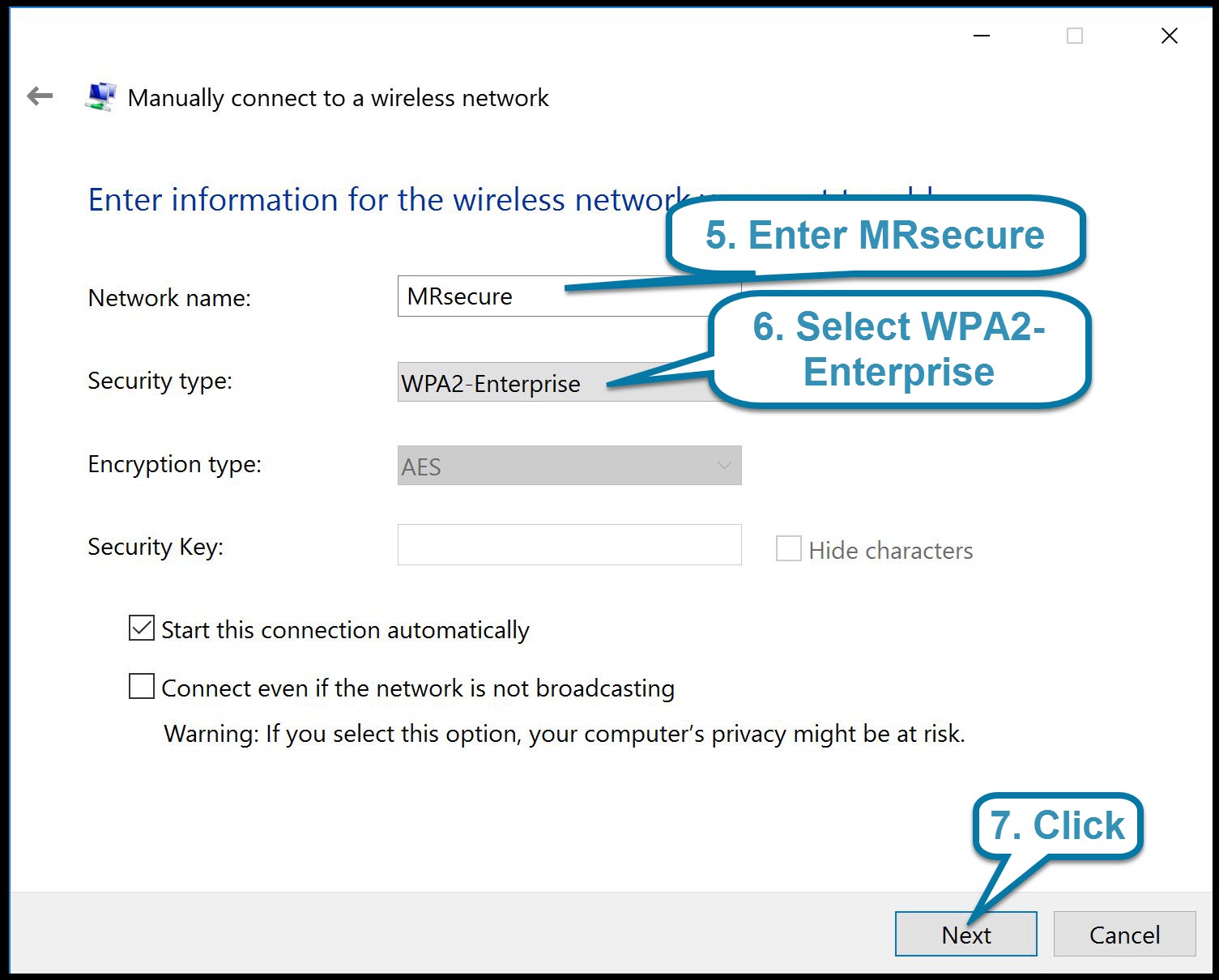 Windows 10 Manual Setup Step4