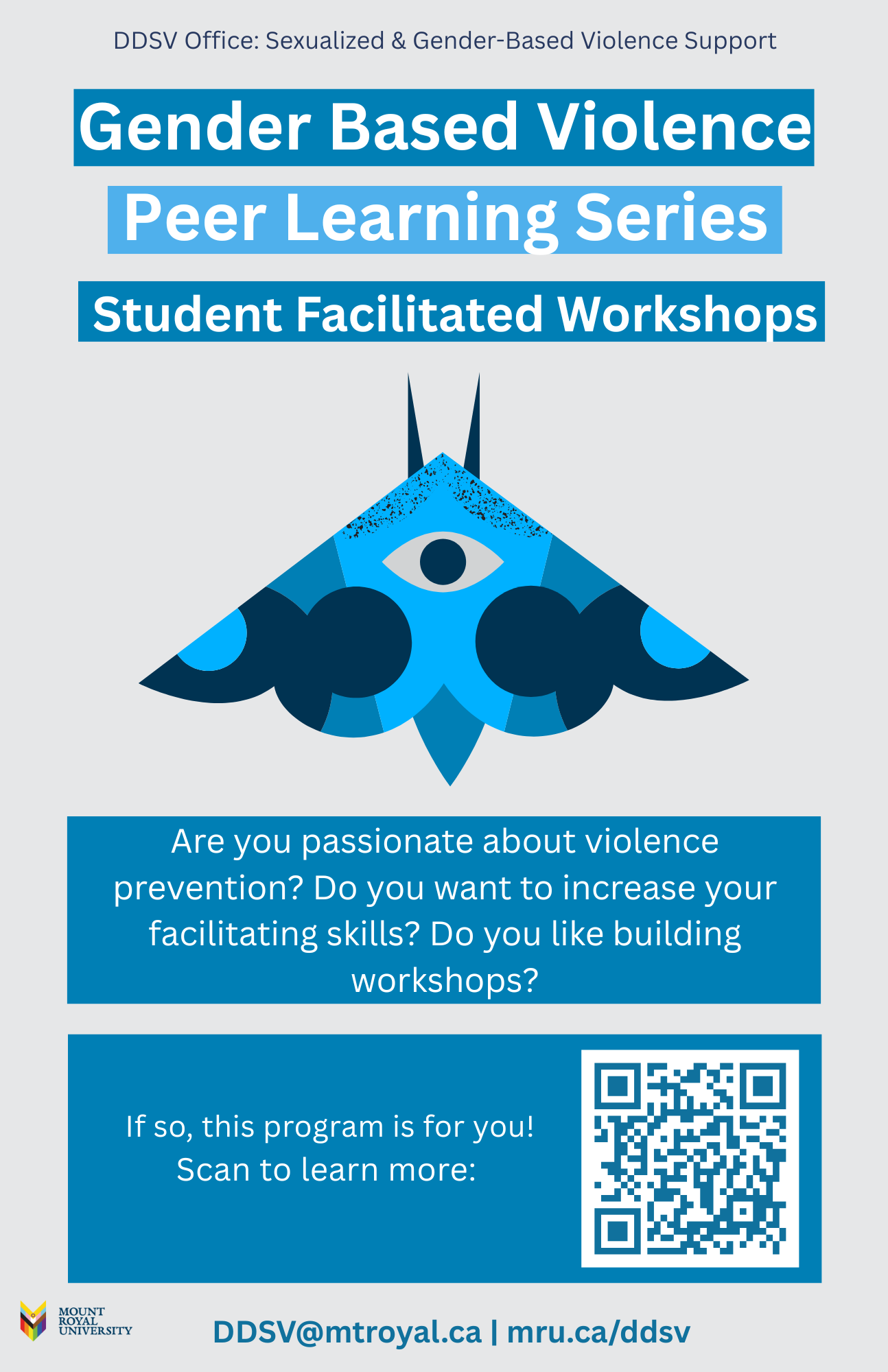 A poster for an upcoming learning series led by student peers.