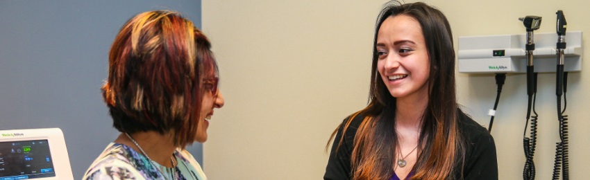 Nurse talking with a patient