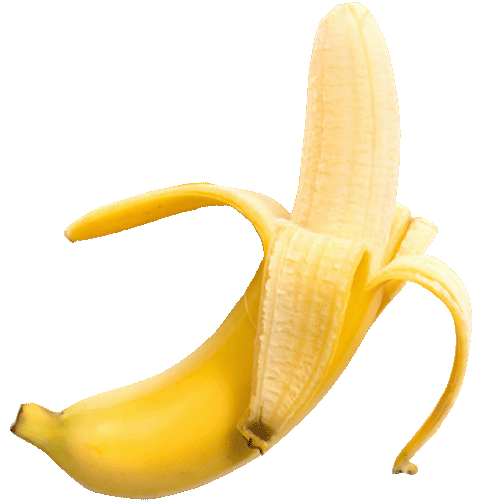 A half peeled, ripe banana.