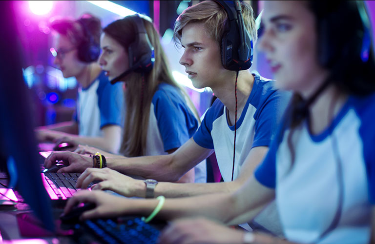 Participants compete at an Esports event.