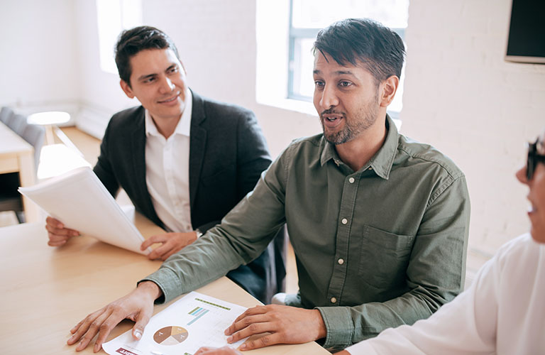 Professionals in a meeting.