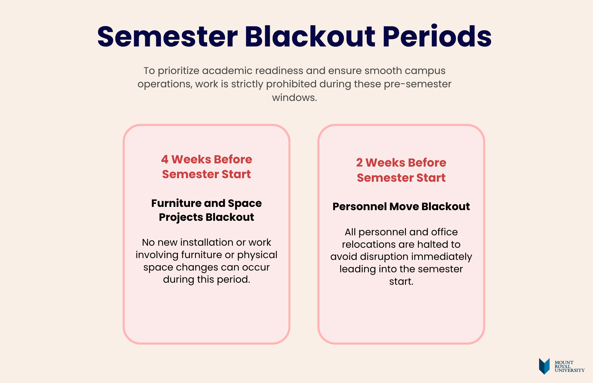 Semester Blackout Periods