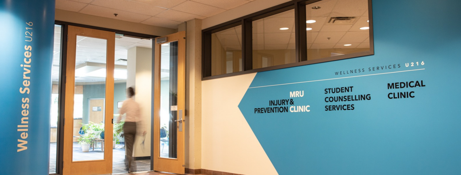 Image of MRU's Wellness Services office entrance