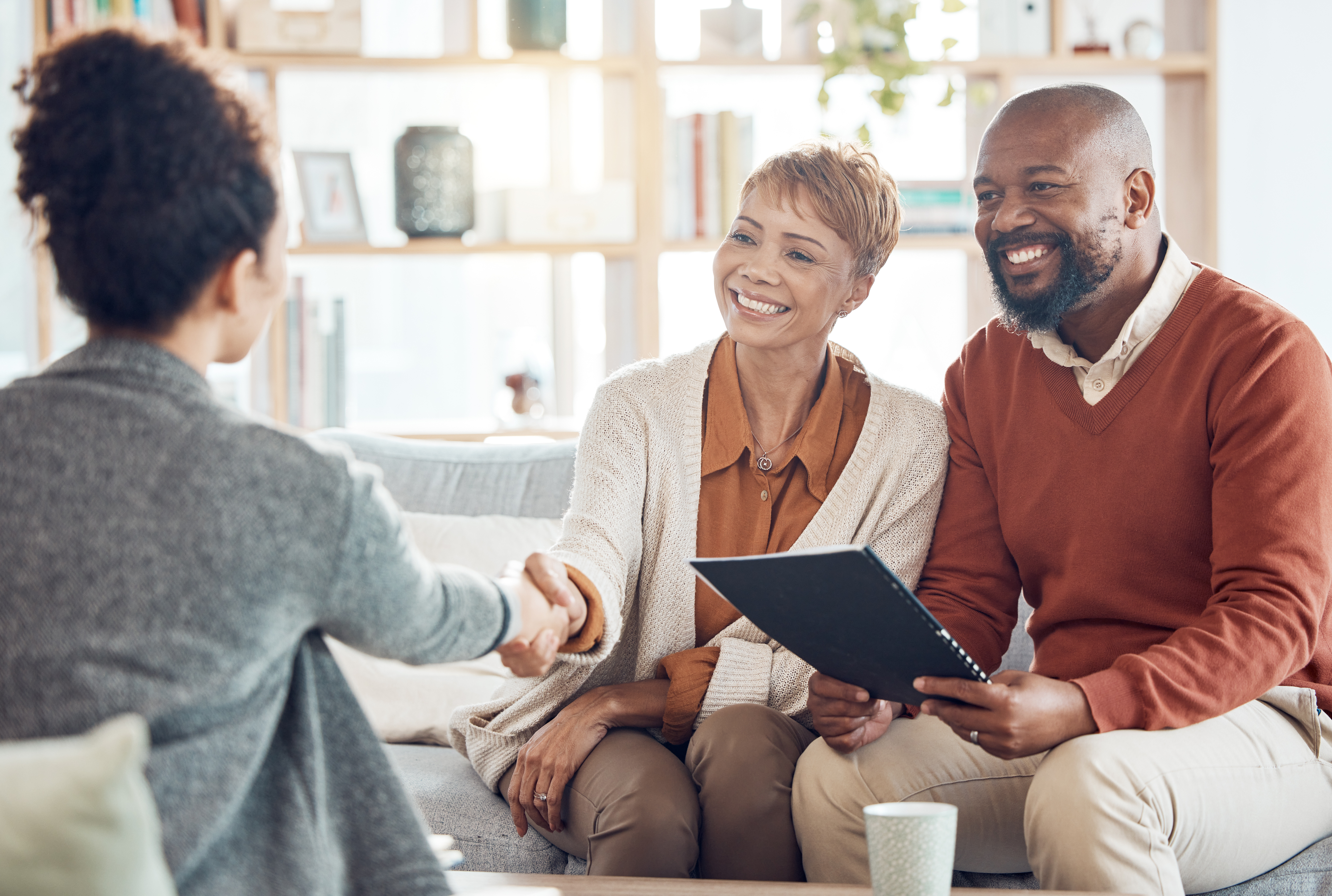 Image of a couple talking to a professional