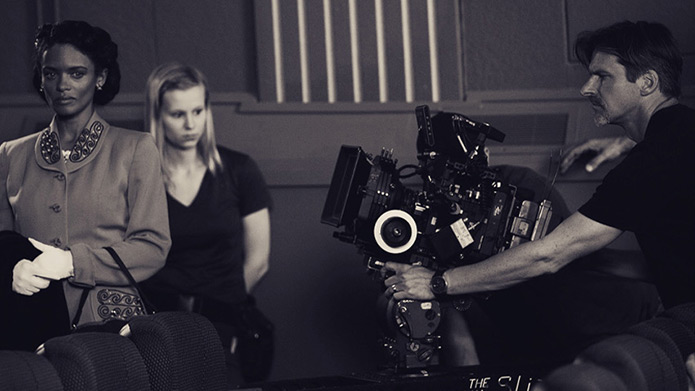 Craig Wrobleski behind the camera as cinematographer in 2016 for Heritage Minutes ― Viola Desmond.