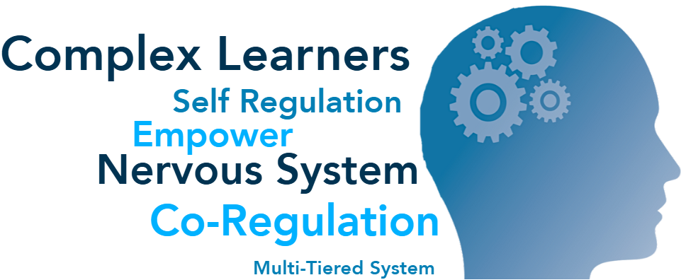 blue head with gears. keywords associated with this year's events are coming out from the head