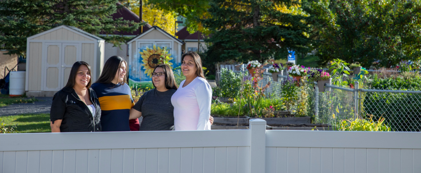 Family with fence