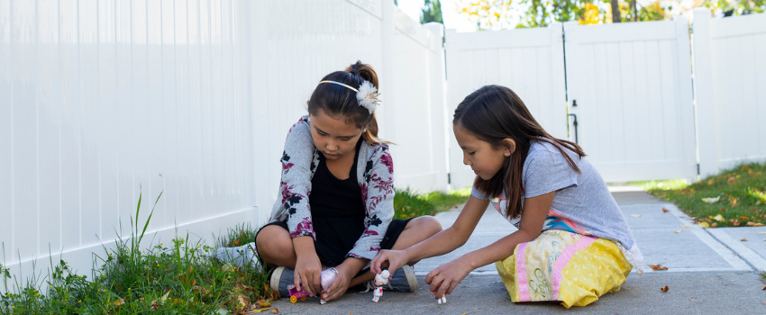 children playing outside