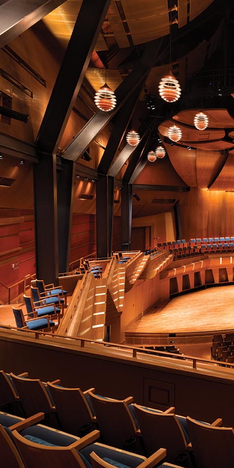 A photo of the interior of the Bella Concert Hall