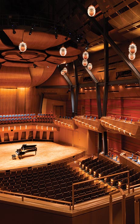 A photo of the interior of the Bella Concert Hall