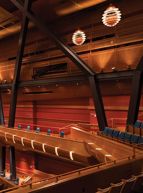 A photo of the interior of the Bella Concert Hall
