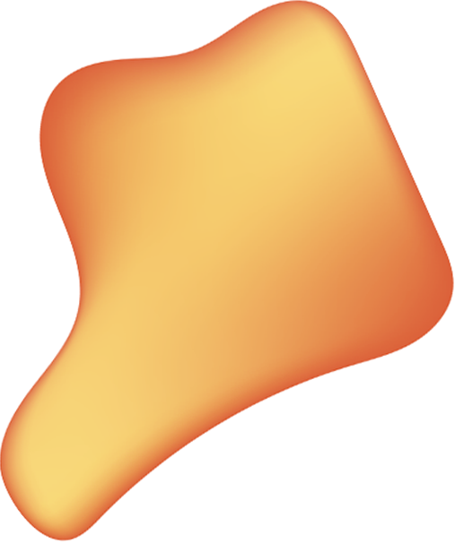 A rounded blob with a light to dark orange.