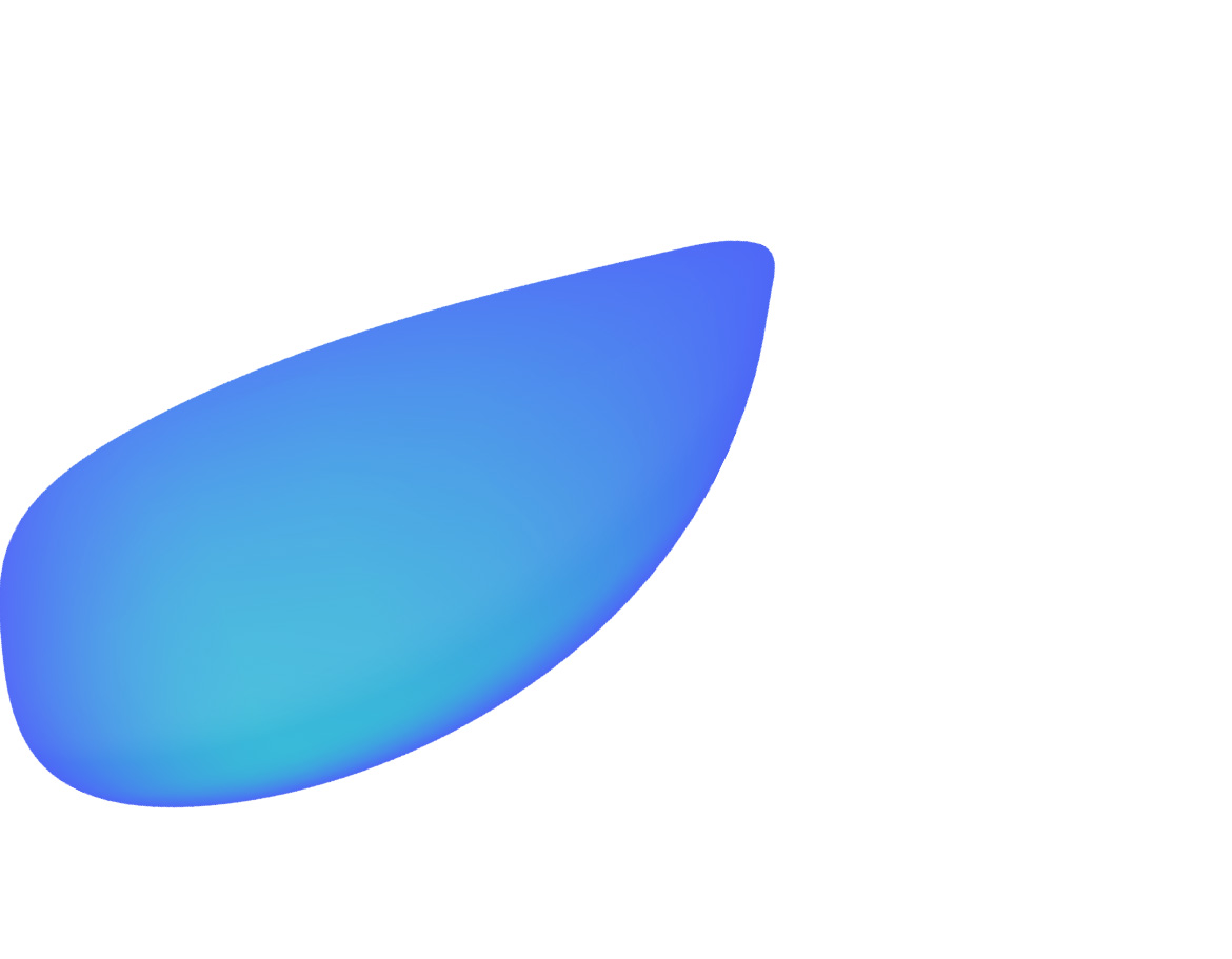 A rounded blob with a light to dark blue gradient.