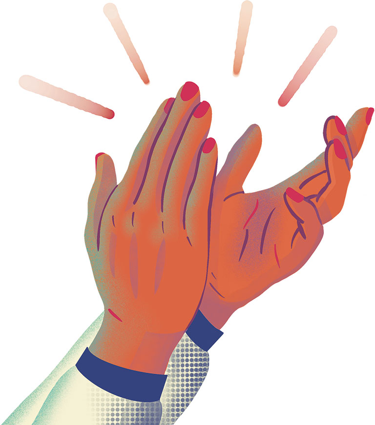 An illustration of hands clapping