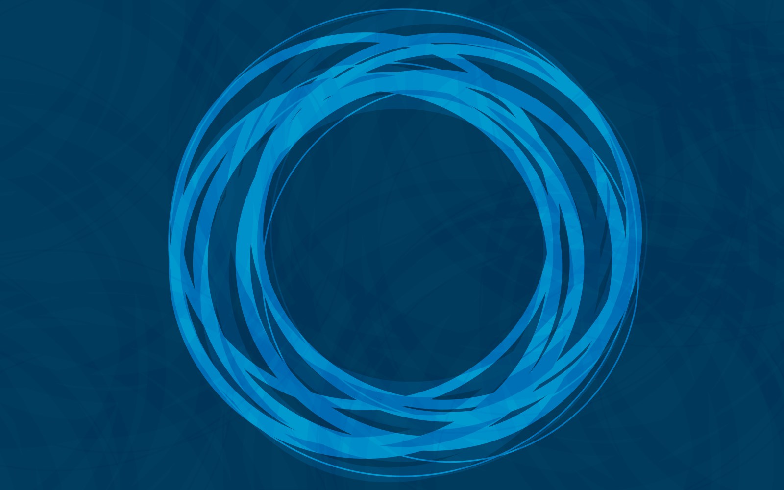 A circle made of many blue rings on a blue backgorund.