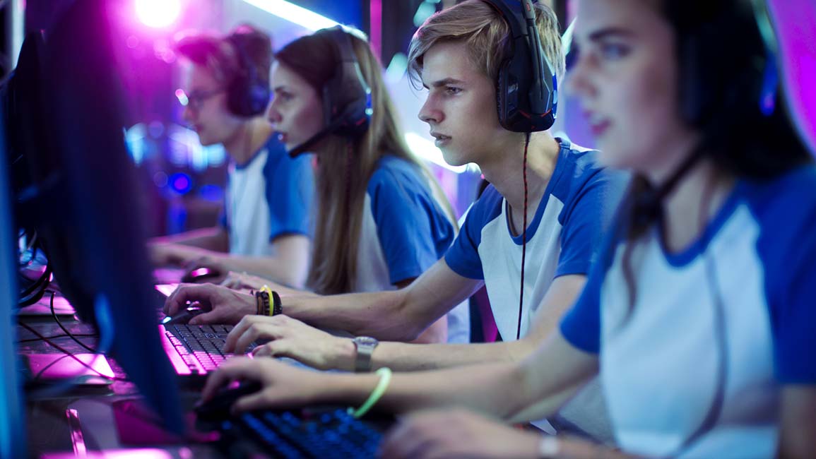 Young adults in gaming competition