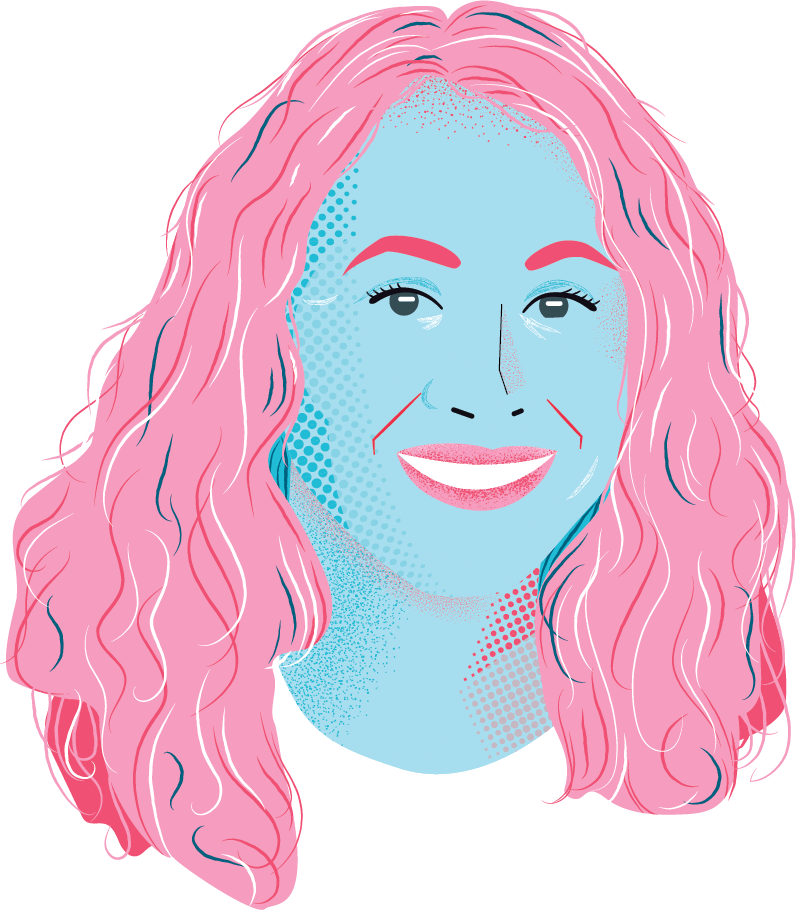 Stylized illustration of Kerri Alderson