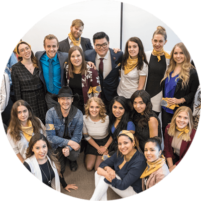 Paul Brandt poses with a group of Mount Royal students.