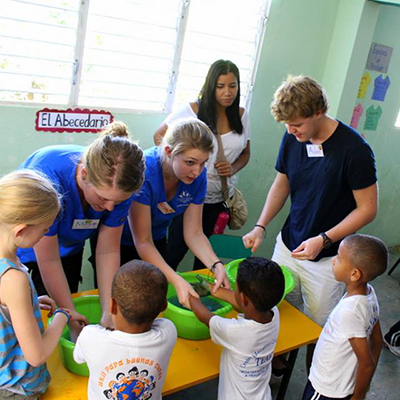 Aidan Wonneck and nursing classmates in the Dominican Republic