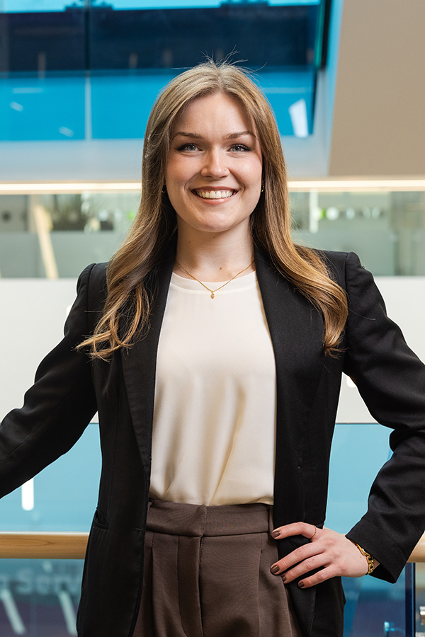 McKenzi Shukin in the Riddell Library and Learning Centre